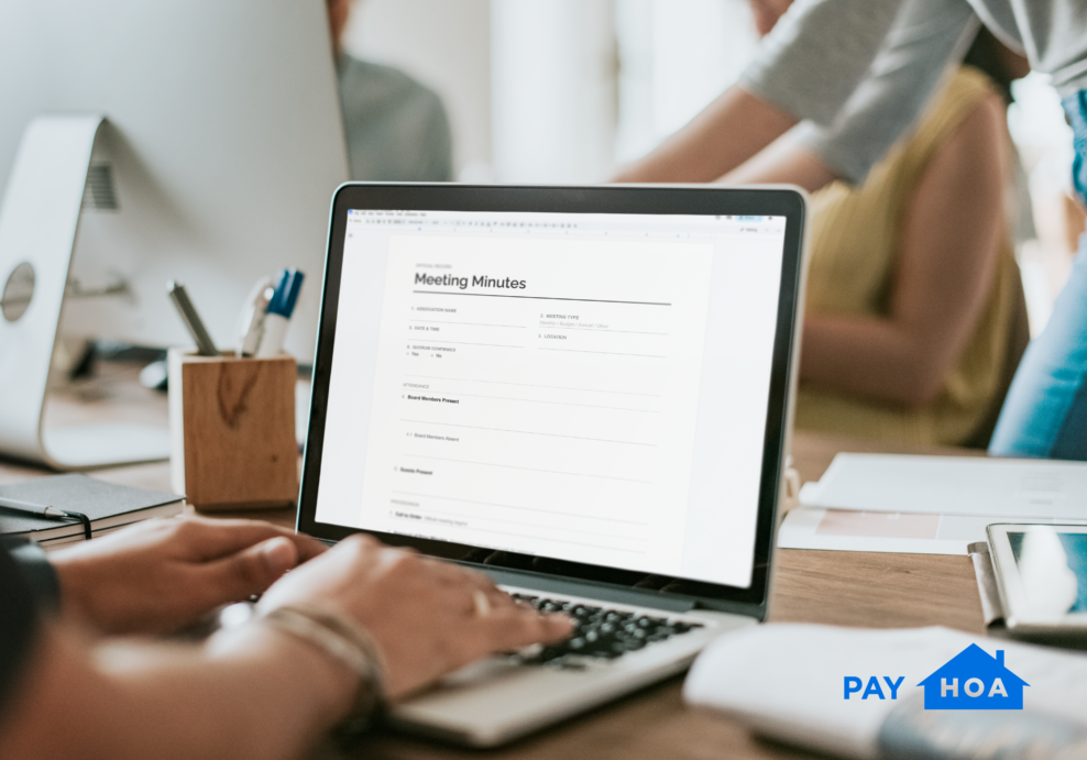 PayHOA helps boards keep their HOA meeting minutes organized.